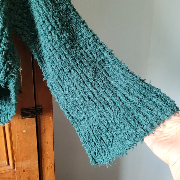 NWOT Free People CANYON Oversized Slouchy Boho Sweater Teal Green - Picture 7 of 14